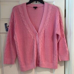 Talbots Pink V-Neck cardigan Button-Up Sweater EUC 1X